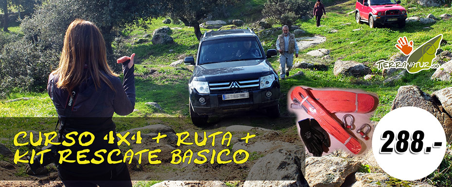 Curso 4x4 + Ruta + Kit Rescate con eslingas para regalar. Regalo original de Terranatur